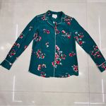 Sézane Sezane Elisa green floral silk blouse Photo 5