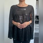 DKNY Black Sequin Women's elegant cape blazer Photo 8