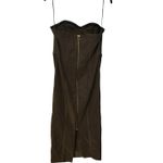 Veronica Beard  Green Strapless Linen Blend Slit Mini Cocktail Dress Size 8 Photo 2