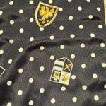 Leslie Fay  women's blue and white polka dot silk long rectangle scarf Photo 3