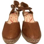 EVA SOLANA Women’s Tan & Brown Leather Wedge Sandals Size 8 Photo 0