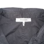 frame denim Frame Organic Cotton Smocked Back Black Short Sleeve Mini Shirt Dress MEDIUM Photo 4