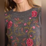 Sundance Evermore Bloom Embroidered Floral Charcoal Sweater size medium Photo 3
