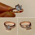 18K Rose Gold Diamond Ring Size 9 Photo 1
