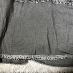 POL Charcoal Gray Mesh Floral Lace Bell Sleeve Top Photo 6