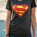 DC Comics Superman Logo Gray T-Shirt Photo 0