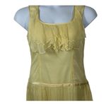 WD.NY Yellow Silk 20s Inspired Sleeveless Flapper Midi Dress Size 8 Photo 2