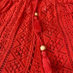 Red Lace Women's Shorts 90 % cotton 10%nylon Size L Photo 2