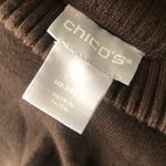 Chico's Chocolate brown Chico sweater long sleeve with black and gold buttons side slit (US Size M) Photo 3