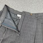 Geoffrey Beene Geoffrey‎ Beene Windowpane High Waist Cuff Hem Straight Leg Trouser Pants Grey 8 Photo 9