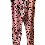 Unisex Pink Rave Festival Y2K Stretchy Skinny Leg Leggings Peach Animal Print Photo 1