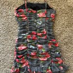 Camellia mini dress plaid & floral spaghetti strap Multiple Photo 1