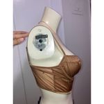 SKIMS NWT size large sheer chai golden balconette corset crop top bustier Photo 5