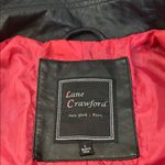 Black Faux Leather Jacket with Pink Lining Size L Photo 3