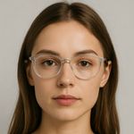 Clear Transparent Frame Eyeglasses – Unisex Lightweight Fashion Glasses Silver Photo 0