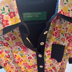 United Colors Of Benetton  Floral Button-Down Dress with Navy Accents Photo 6