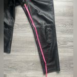 Lands' End VINTAGE Lands’ End 100% Lambskin Black Straight High Rise Leather Pants Size 12 Photo 7
