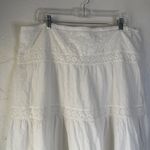 Coldwater Creek Vintage White Cotton Eyelet Tiered Midi Skirt Size 16 Cottage Photo 1