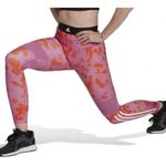 Adidas  HYGLM (tights) Full Length Leggings | Orange and Pink | Size Medium Photo 2