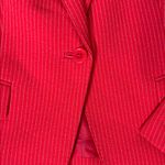 Anne Klein Single Button Red Pinstripe Blazer size 10 Photo 2