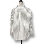 Ava & Viv Gray Striped Button Down Shirt Floral Embroidered Office Preppy Sz 1X Photo 6