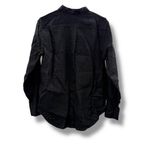 Everlane The Linen Eyelet Relaxed Long Sleeve Button Down Shirt in Black Sz 6 Photo 4