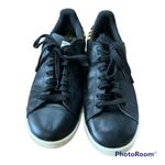 Adidas Stan Smith Black Leather & Leopard Print Sneakers Size 8.5 Photo 3