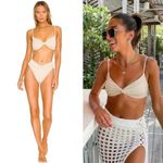 l*space L* Ringo Shimmer Bikini Top In Bone Size XL Photo 2