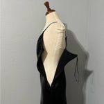 ZARA Bloggers Fav Black Satin Effect Rhinestone V-Neck Midi ChristmasDress Sz M Photo 15