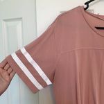 Miss Chievous ‎ Women's Size Medium Pink Twist Front Short Sleeve Varsity Tee Photo 2