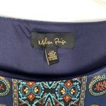 Melissa Paige Women's Paisley Sharkbite Hem 3/4 Sleeve Top Navy Multicolor Large Photo 4