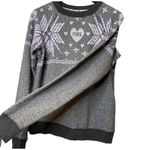 PINK - Victoria's Secret Victoria’s Secret Pink Oversized Heart Long Sleeve Crew Neck Sweater Grey XS Photo 6