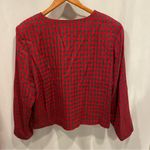 Vintage 80’s J. Jill red gray checkerboard crop blazer lined cute festive Size L Photo 4