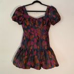 B. Right Navy Blue Pink Metallic Puff Sleeve Mini Party Dress Women's size Small Photo 2