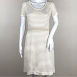 Anthropologie Sparrow Cream Gold Gilt Grid Sweater Dress Size Small Photo 4
