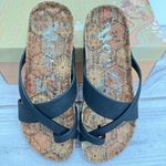 Very G Black Metallic Crisscross Strappy Sandals Contoured Footbed NEW Photo 3