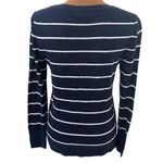 Banana Republic  linen blend navy slouchy sweater with white stripes size XS Photo 19