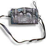The Sak  Leather Silver Metallic Crossbody Clutch Foldover Handbag EUC Photo 2