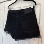 Rag and Bone Maya High Rise Black Denim Shorts Button Fly Sz 29 Distressed Raw Hem Photo 3