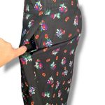 Vintage 90s Pleated Maxi Skirt Black Dark Floral Plaid Border Print 10 Medium Photo 2