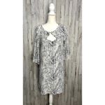 Everly  Women's Black Textured Knee-Length Dress Size Medium‎ Casual Photo 1