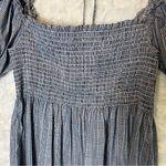 Hill House Athena Nap Dress in Grey Blue Plaid Babydoll Smocked Mini Dress Small Photo 5