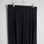 White House | Black Market Long Black Matte Jersey Pleated Wide Leg Pants Large Photo 4