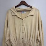 Free People Beach Mini Dress Women Size Large Butter Yellow Long Sleeves Photo 1