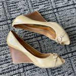 Coach  Elora Patent Leather Peep Toe Wedges Photo 5