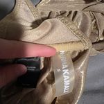 Norma Kamali Metallic Gold Bikini Top Photo 1