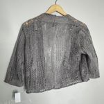 Eileen Fisher  Open Knit Linen Blend Cropped Cardigan Shrug Sweater Grey S Photo 1