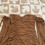 MABLE | Brown Bodycon Mesh Ruched Mini Dress |‎ Women's S Photo 3