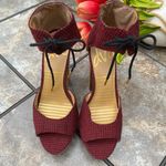 DV8 by Dolce Vita Red Gingham Ankle Strap Platform Pumps Size 8 Photo 3