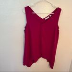 New York & Company Sleeveless Handkerchief Hem Blouse Pink Size XS Photo 1